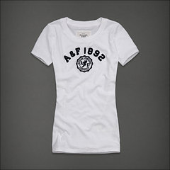 Abercrombie Fitch Mujeres De Cuello Redondo Corto Remera AF8204